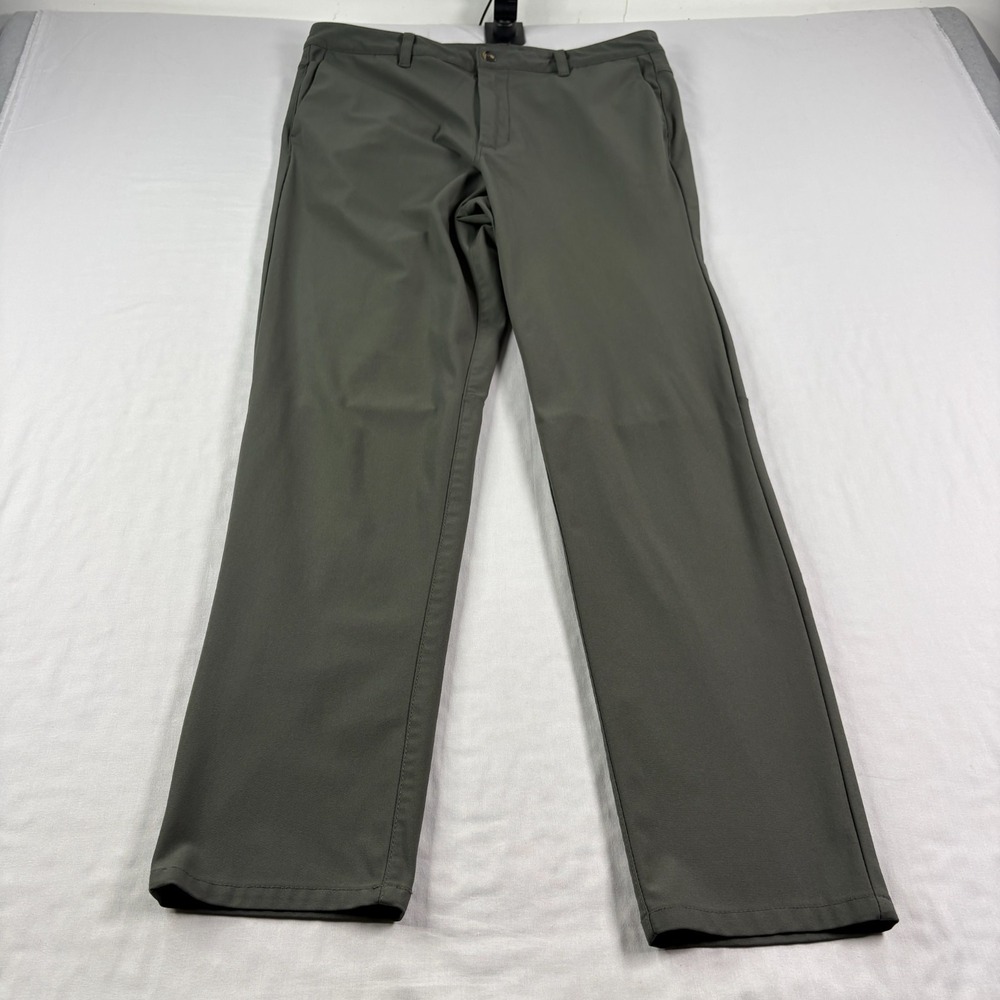 Cuts Clothing Pants Mens 34x34 (Fits 34x31) Green Chino AO 5 Pocket Slim Tech